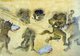 Central Asia: Siyah Kalem School, 15th century, Demons in a mountain defile wrestle over bloody chunks of horsemeat